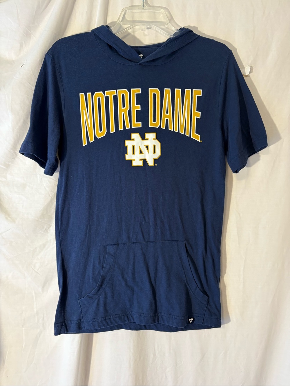 Fanatics Navy Notre Dame Short-Sleeve Hooded Tee with Yellow Logo